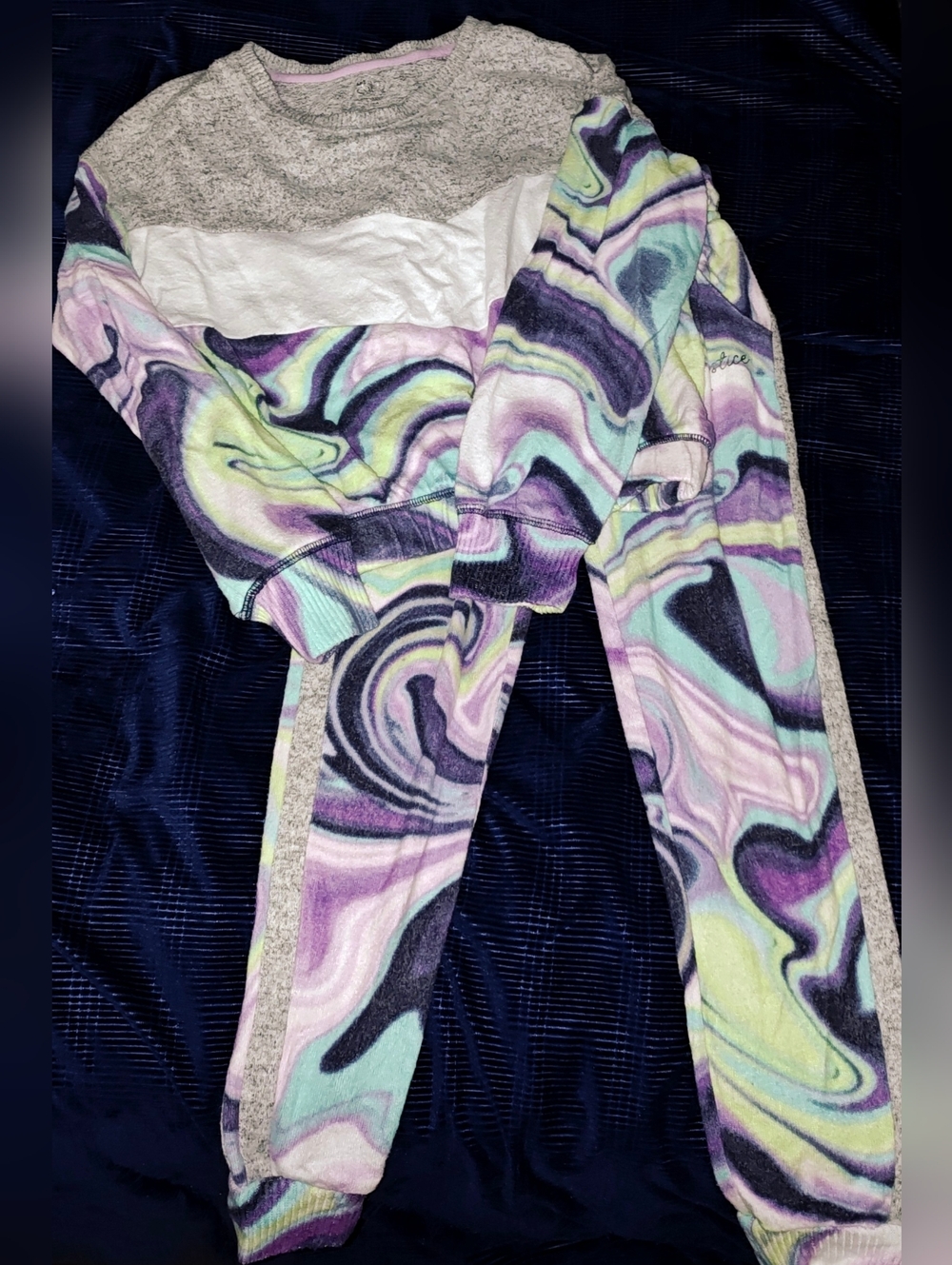 Justice Marble Super Soft Swirl Tie Dye Jogger Matching Set